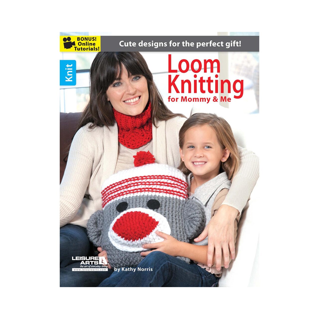 Leisure Arts Loom Knitting For Mommy and Me Book, Beginner Loom Knit Patterns, for Baby and Adult Accessories, Using Round and Straight Looms
